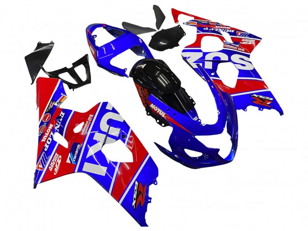 Carenados Moto Suzuki GSXR 600 / GSXR 750 2004-2005 - Azul Rojo Negro Motul Dunlop