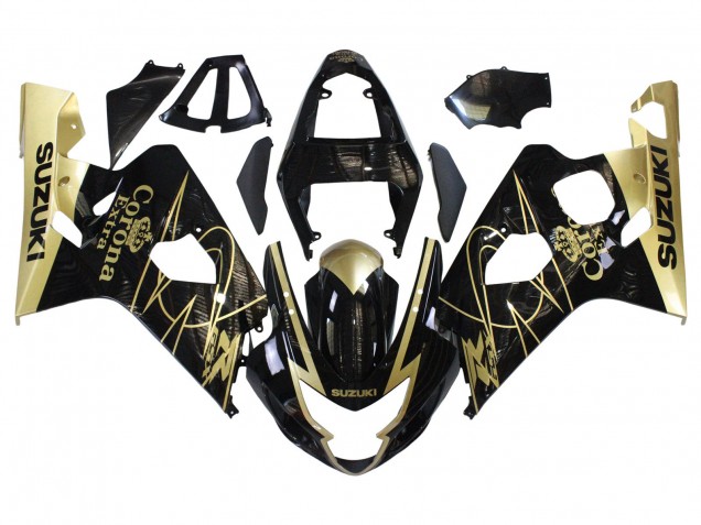 Carenados Moto Suzuki GSXR 600 / GSXR 750 2004-2005 - Negro Brillante Oro Corona
