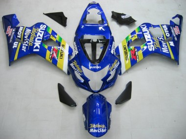 Carenados Moto Suzuki GSXR 600 / GSXR 750 2004-2005 - Azul Blanco Amarillo Verde Telefonica Motul MoviStar