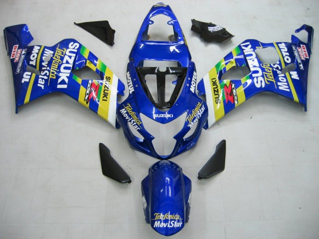 Carenados Moto Suzuki GSXR 600 / GSXR 750 2004-2005 - Azul Blanco Amarillo Verde Telefonica Motul MoviStar