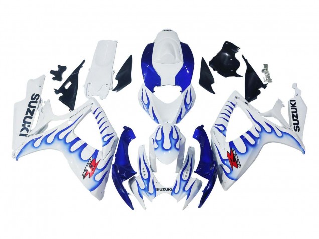 Carenados Moto Suzuki GSXR 600 / GSXR 750 2006-2007 - Blanco Azul Llama