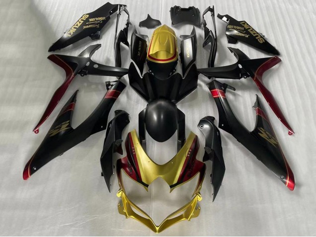 Carenados Moto Suzuki GSXR 600 / GSXR 750 2006-2007 - Oro Negro Mate Rojo