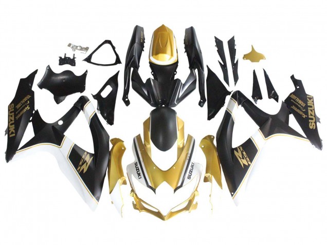 Carenados Moto Suzuki GSXR 600 / GSXR 750 2008-2010 - Negro Mate Blanco Oro