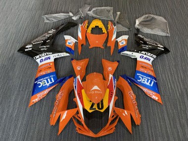 Carenados Moto Suzuki GSXR 600 / GSXR 750 2008-2010 - Naranja Azul Blanco Negro ITEC
