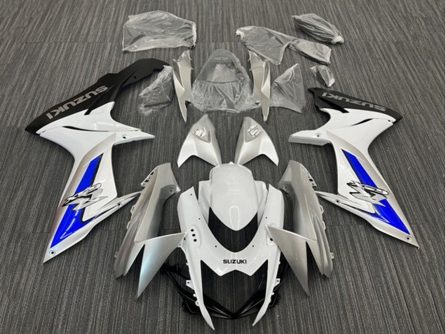 Carenados Moto Suzuki GSXR 600 / GSXR 750 2011-2024 - Blanco Plata Azul Negro