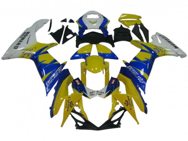 Carenados Moto Suzuki GSXR 600 / GSXR 750 2011-2024 - Blanco Amarillo Azul Alstare Corona Extra