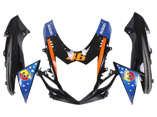 Carenados Moto Suzuki GSXR 600 / GSXR 750 2011-2024 - Azul Claro Naranja Negro Blanco Tiburón 46