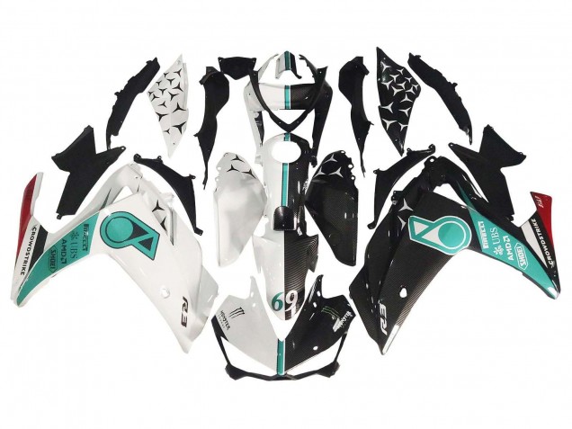 Carenados Moto Yamaha YZF R3/R25 2015-2018 - Blanco Verde Negro Brillante