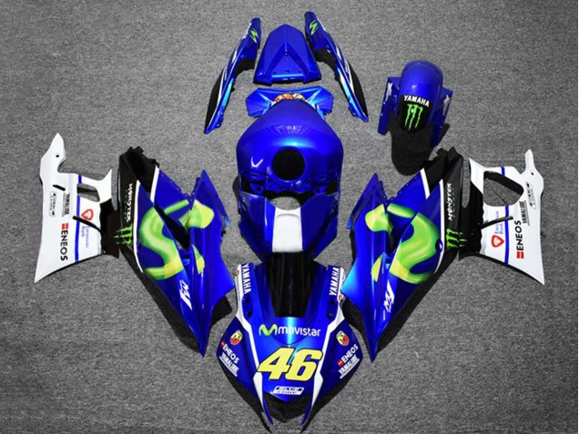 Carenados Moto Yamaha YZF R3/R25 2019-2021 - Azul Blanco Verde Negro Monstruo MoviStar ENEOS 46