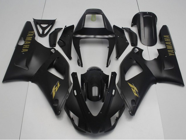 Carenados Moto Yamaha YZF R1 1998-1999 - Negro Brillante Negro Mate Oro