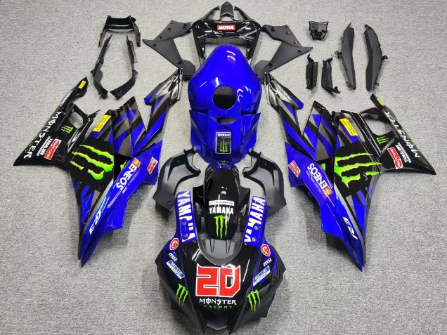 Carenados Moto Yamaha YZF R3/R25 2022-2024 - Azul Verde Negro Monstruo ENEOS 20