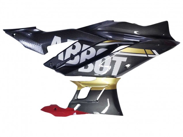 Carenados Moto Yamaha YZF R3/R25 2022-2024 - Negro FibraCarbono Estilo Oro Rojo ABBOT