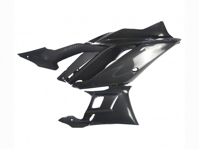 Carenados Moto Yamaha YZF R3/R25 2022-2024 - Negro FibraCarbono Estilo Plata Azul