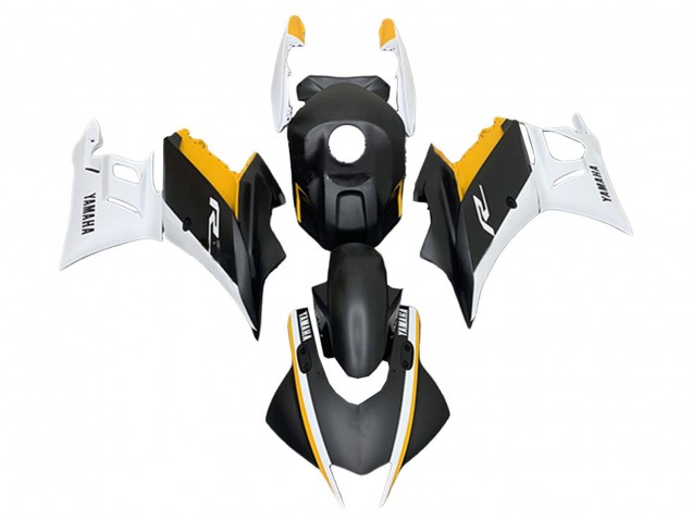 Carenados Moto Yamaha YZF R3/R25 2022-2024 - Blanco Amarillo Negro Mate