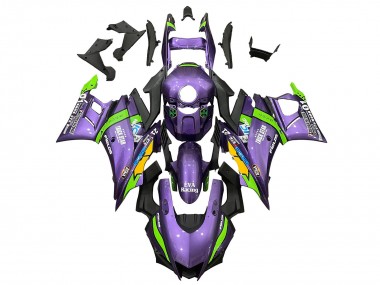 Carenados Moto Yamaha YZF R3/R25 2022-2024 - Púrpura Verde Amarillo Trick Star EVA Racing 21