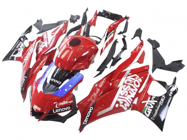 Carenados Moto Yamaha YZF R3/R25 2022-2024 - Rojo Azul Negro Lenovo Valsir