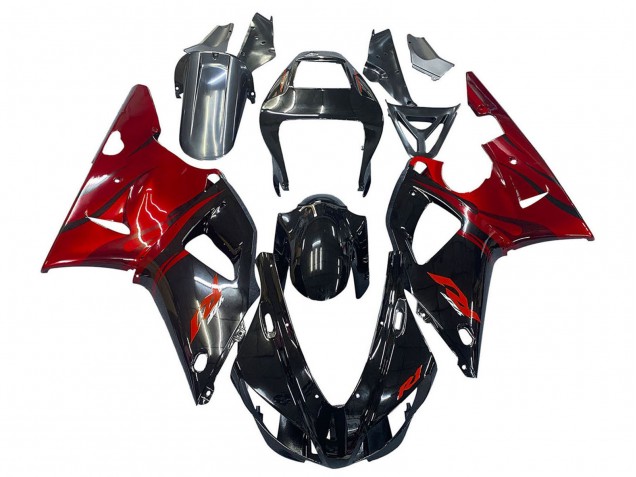 Carenados Moto Yamaha YZF 1000 R1 1998-1999 - Negro Brillante Rojo