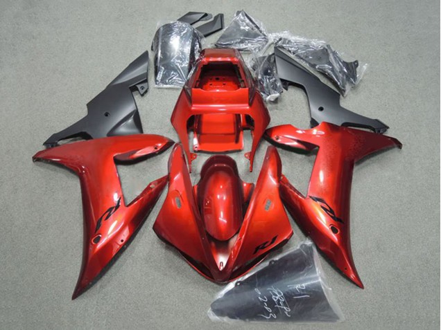 Carenado Moto Yamaha YZF 1000 R1 2002-2003 - Rojo Negro Mate