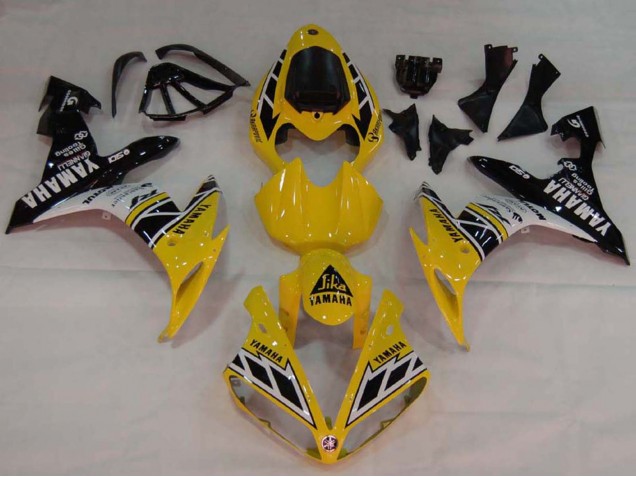 Carenados Moto Yamaha YZF 1000 R1 2004-2006 - Amarillo Blanco Negro Brillante