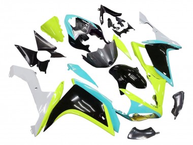 Carenados Moto Yamaha YZF 1000 R1 2007-2008 - Azul Claro Verde Lima Negro