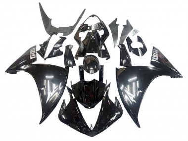 Carenados Moto Yamaha YZF 1000 R1 2009-2011 - Negro Brillante Blanco Calcomanía