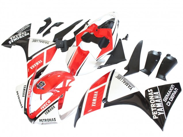 Carenados Moto Yamaha YZF 1000 R1 2012-2014 - Blanco Rojo Negro Brillante Petronas