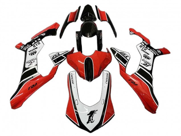 Carenado Moto Yamaha YZF 1000 R1 2020-2025 - Blanco Rojo Negro
