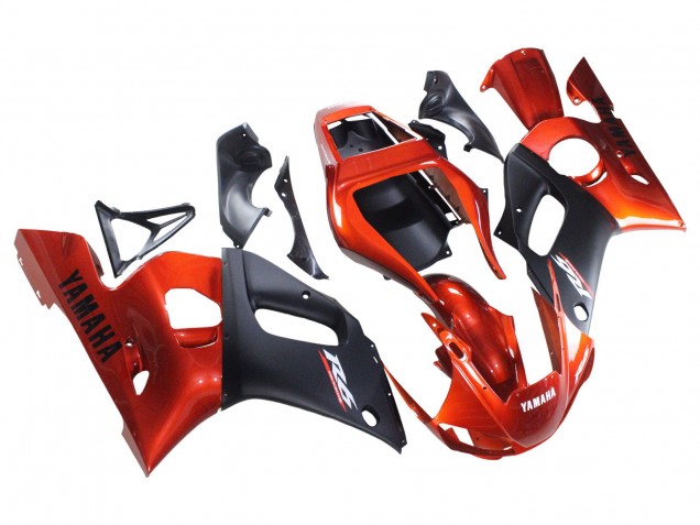 Carenados Moto Yamaha YZF 600 R6 1998-2002 - Naranja Negro Mate