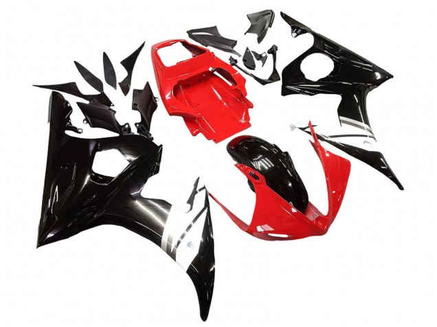 Carenados Moto Yamaha YZF R6S 2006-2009 - Rojo Blanco Negro Brillante