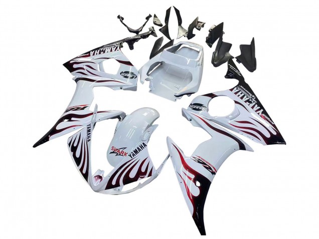 Carenados Moto Yamaha YZF R6S 2006-2009 - Blanco Dark Negro Llama