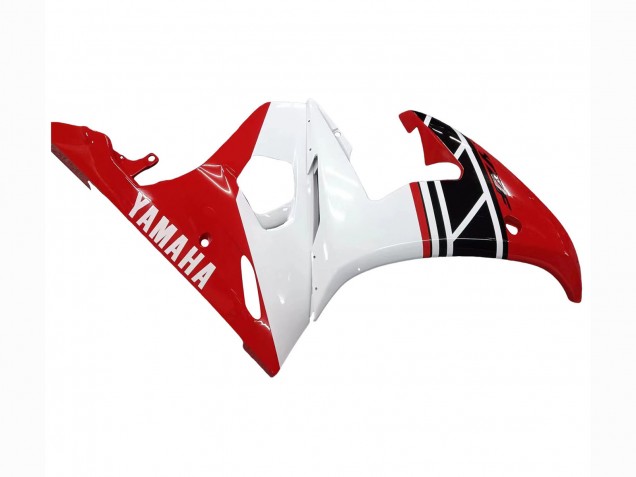 Carenado Moto Yamaha YZF R6 2003-2004 - Blanco Rojo Negro Brillante