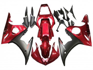 Kits Carenado Moto Yamaha YZF R6 2003-2004 - Rojo Negro Mate