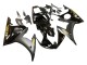Carenados Moto Yamaha YZF R6S 2006-2009 - Negro Brillante Negro Mate Oro Calcomanías
