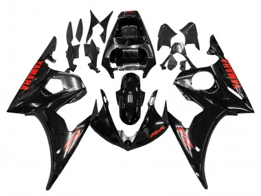 Carenados Moto Yamaha YZF R6 2003-2004 - Negro Brillante Rojo