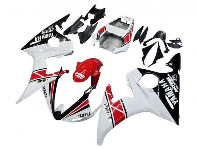 Carenados Moto Yamaha YZF R6S 2006-2009 - Blanco Rojo Negro Brillante Motul