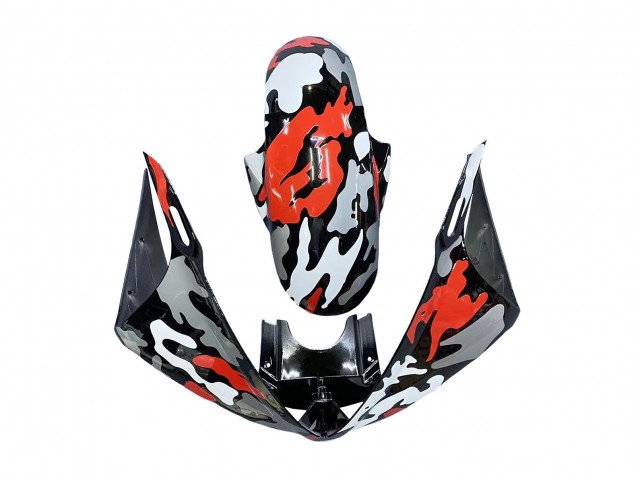 Carenados Moto Yamaha YZF R6S 2006-2009 - Negro Rojo Gris Camouflage