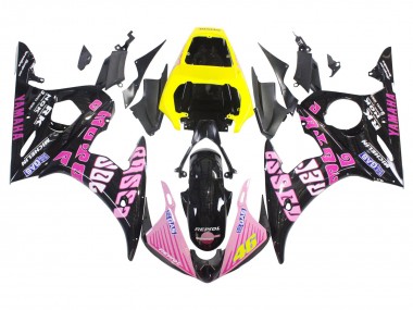 Carenados Moto Yamaha YZF 600 R6 2005 - Negro Rosa Amarillo Repsol 46