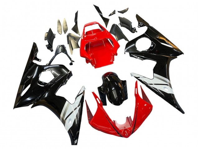 Carenados Moto Yamaha YZF 600 R6 2005 - Rojo Blanco Negro Brillante