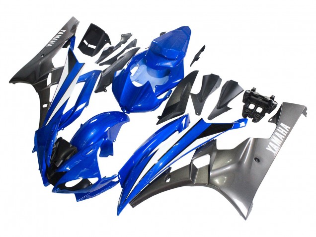 Carenados Moto Yamaha YZF 600 R6 2006-2007 - Azul Blanco Negro Brillante