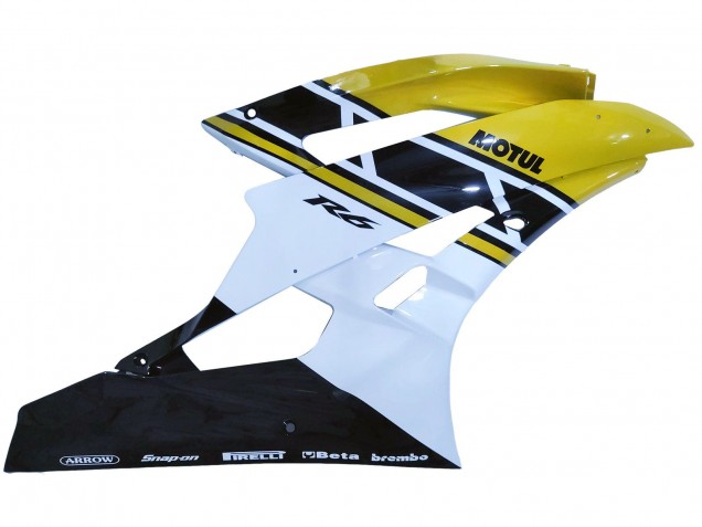 Carenados Moto Yamaha YZF 600 R6 2006-2007 - Amarillo Blanco Negro Brillante Motul