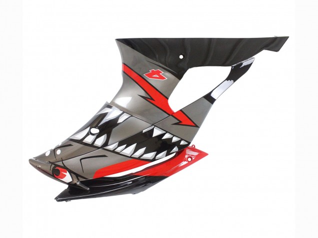 Carenados Moto Yamaha YZF 600 R6 2008-2016 - Plata Negro Rojo Tiburón 4