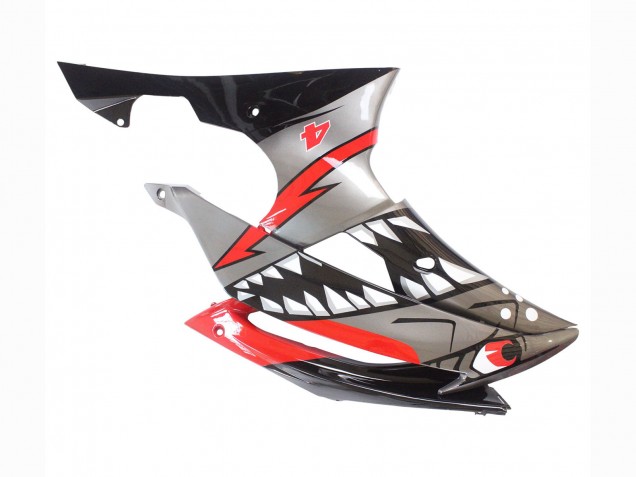 Carenados Moto Yamaha YZF 600 R6 2008-2016 - Plata Negro Rojo Tiburón 4