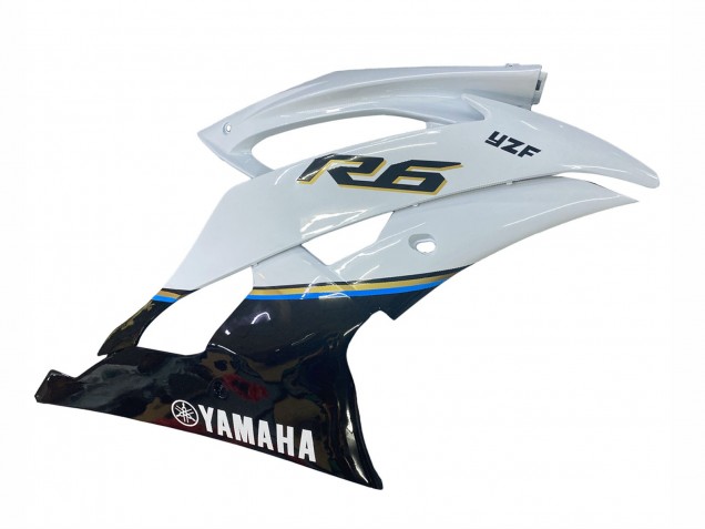 Carenado Moto Yamaha YZF 600 R6 2008-2016 - Blanco Azul Negro Brillante