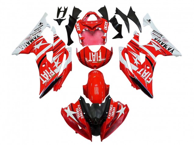 Carenados Moto Yamaha YZF 600 R6 2008-2016 - Blanco Rojo Negro Fiat Acer