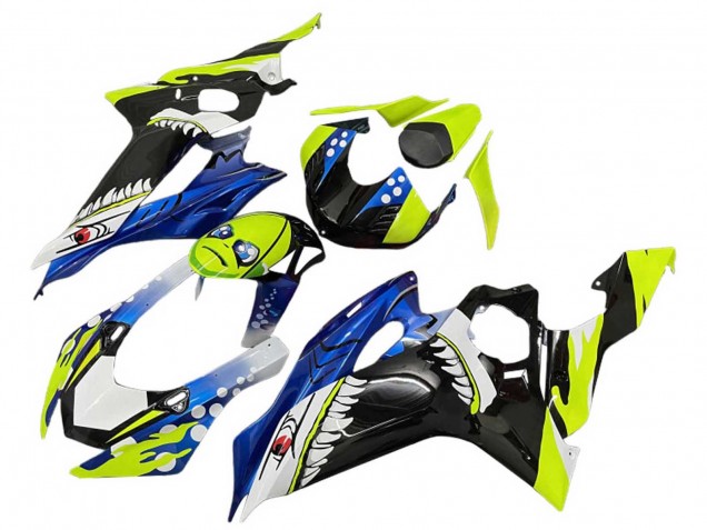 Carenados Moto Yamaha YZF 600 R6 2008-2016 - Verde Azul Negro Tiburón
