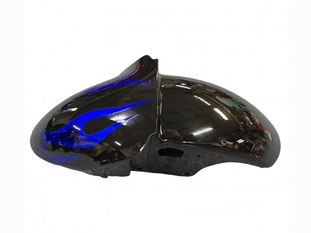 Carenados Moto Kawasaki ZX9R 2000-2001 - Negro Brillante Azul Llama Blanco