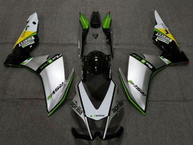 Carenados Moto Aprilia RSV4 1000 2009-2015 - Plata Negro Verde Amarillo