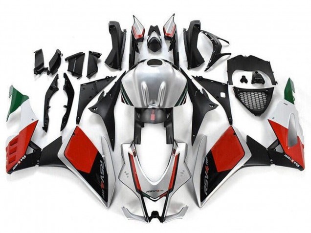 Carenado Moto Aprilia RSV4 1000 2016-2020 - Plata Rojo Negro Verde