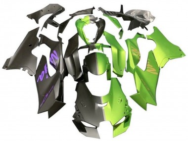 Carenados Moto Kawasaki ZX10R 2021-2025 - Negro Mate Verde Mate Dividir