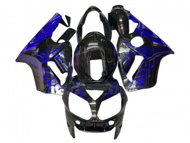 Carenados Moto Kawasaki ZX12R 2002-2006 - Negro Brillante Azul Llama